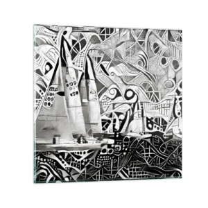 Cuadro sobre vidrio - Impresiones sobre Vidrio - Entre las olas - 60x60 cm