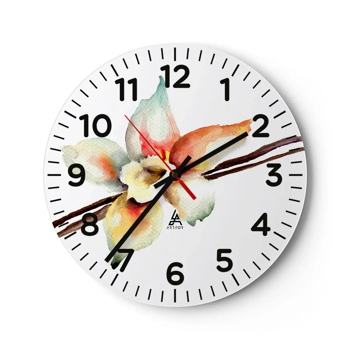 Reloj de pared - Reloj de vidrio - Dulzura salpicada de pintura - 30x30 cm