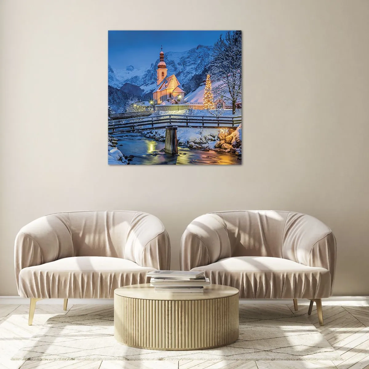 Cuadro sobre vidrio - Impresiones sobre Vidrio - El espíritu de la Navidad - 70x70 cm