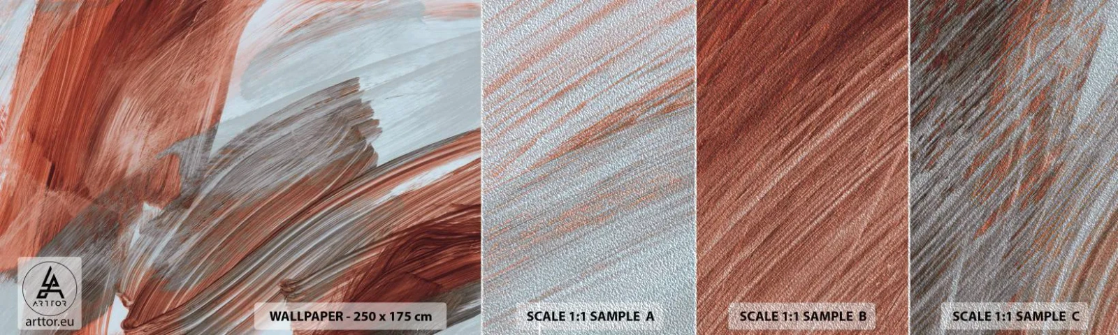 Muestra de fotomural Premium Sand - Abstracción otoñal y ventosa - Pedazo, Caos, Minimalismo - 100x30 cm