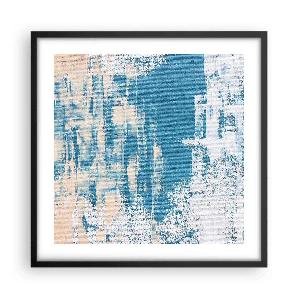 Póster en marco negro - A través de un carámbano - 50x50 cm