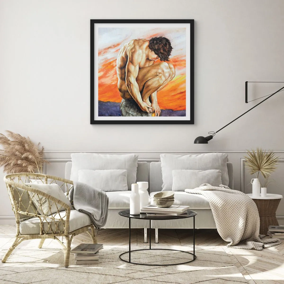 Póster en marco negro - Sumergido en sí mismo - 50x50 cm