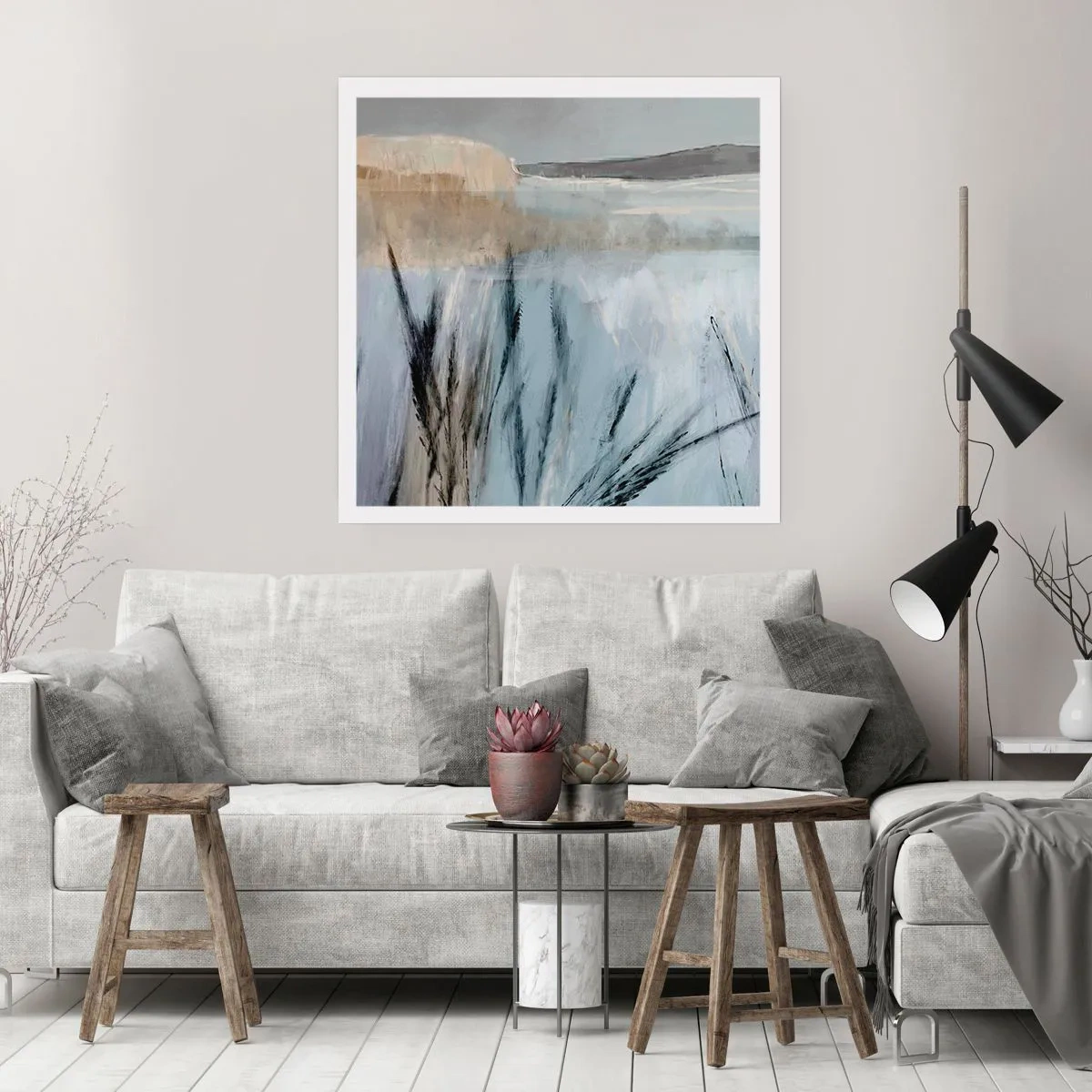 Póster - Campos de invierno - 40x40 cm