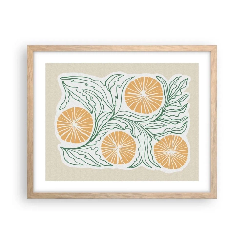 Póster en marco roble claro - Étnico con un toque de abstracción - 50x40 cm