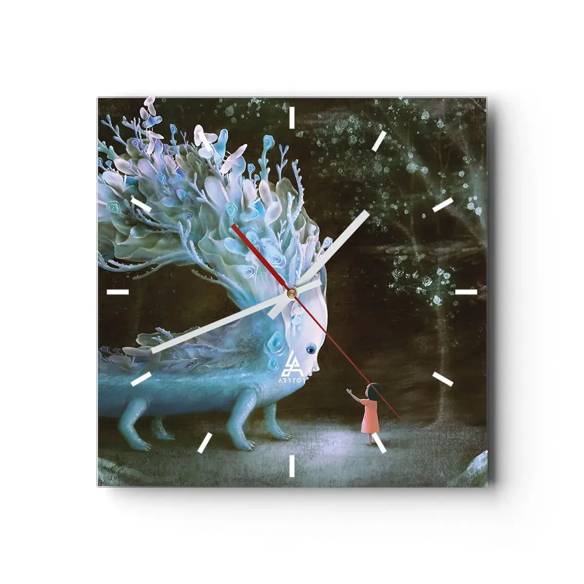 Reloj de pared - Reloj de vidrio - Una reunión fantástica - 40x40 cm