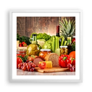 Póster en marco blanco - La mesa está lista - 50x50 cm