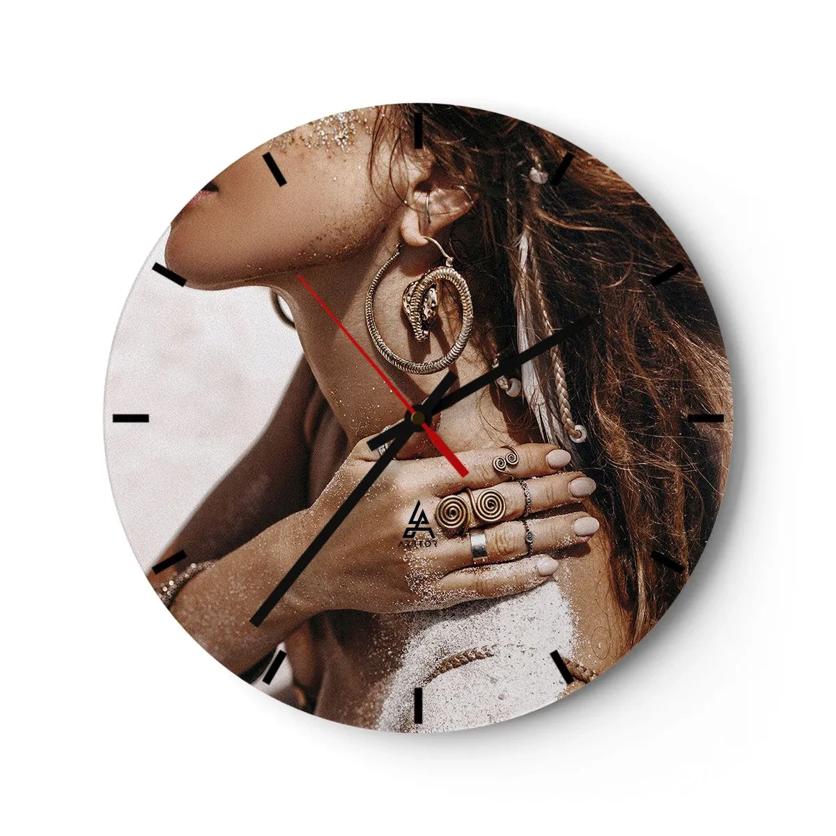 Reloj de pared - Reloj de vidrio - Reina de la playa salvaje - 40x40 cm