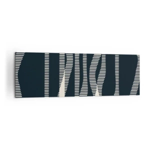 Cuadro sobre lienzo - Impresión de Imagen - Líneas geométricas en tonos claros sobre un fondo oscuro. - 160x50cm - Un intento de romper la oscuridad - Decoración de pared moderna para salón y dormitorio ARTTOR