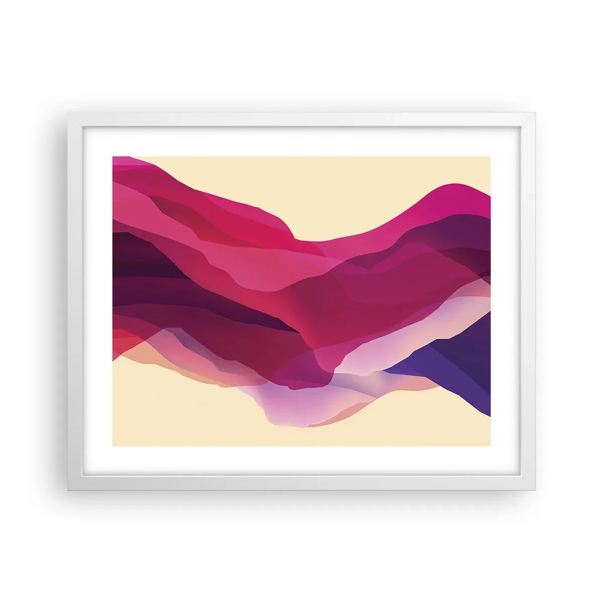 Póster en marco blanco - Ondas púrpuras - 50x40 cm