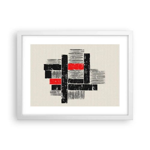 Póster en marco blanco - Rojo y negro - 40x30 cm