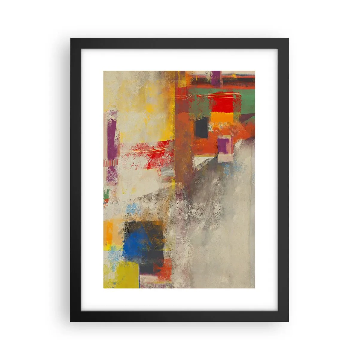 Póster en marco negro - Geometría de color - 30x40 cm