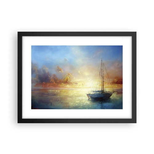 Póster en marco negro - En una bahía dorada - 40x30 cm