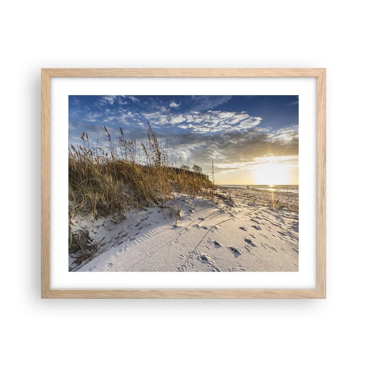 Póster en marco roble claro - Invitación a un paseo - 50x40 cm