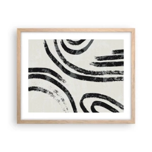 Póster en marco roble claro - A medias - 50x40 cm