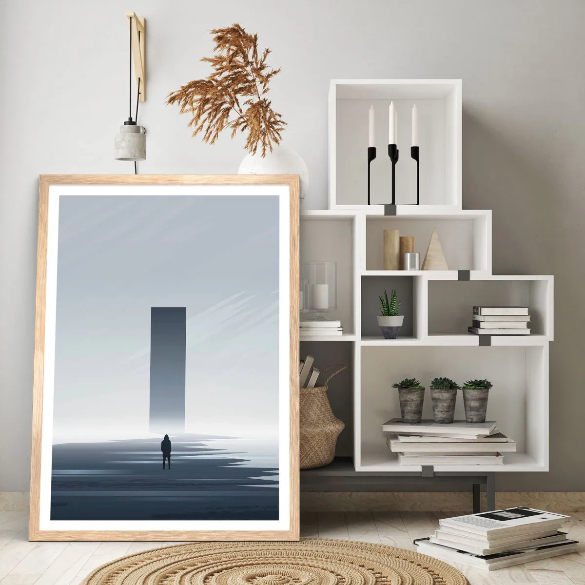 Póster en marco roble claro - ¿Oportunidad o amenaza? - 61x91 cm