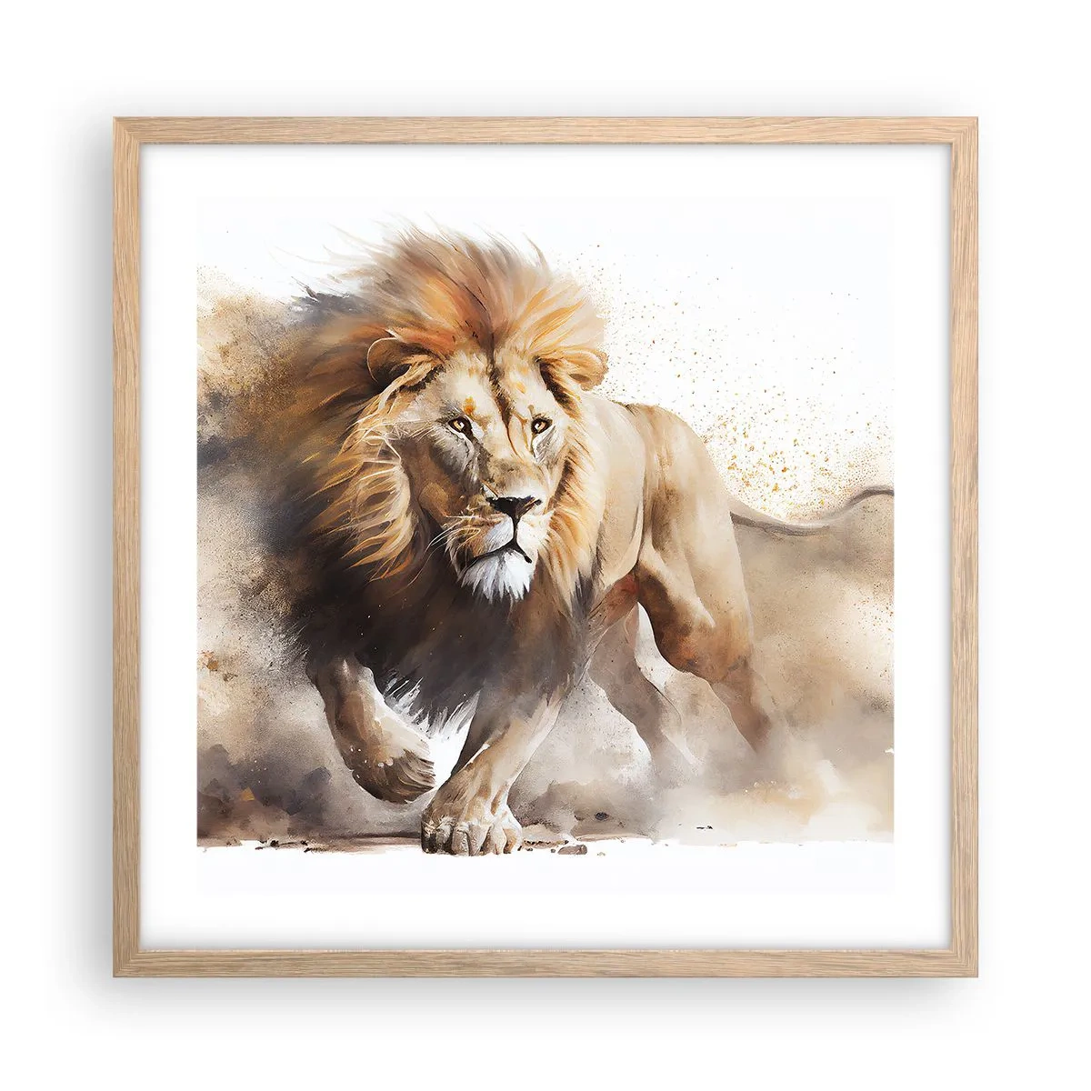 Póster en marco roble claro - El rey ha partido - 50x50 cm