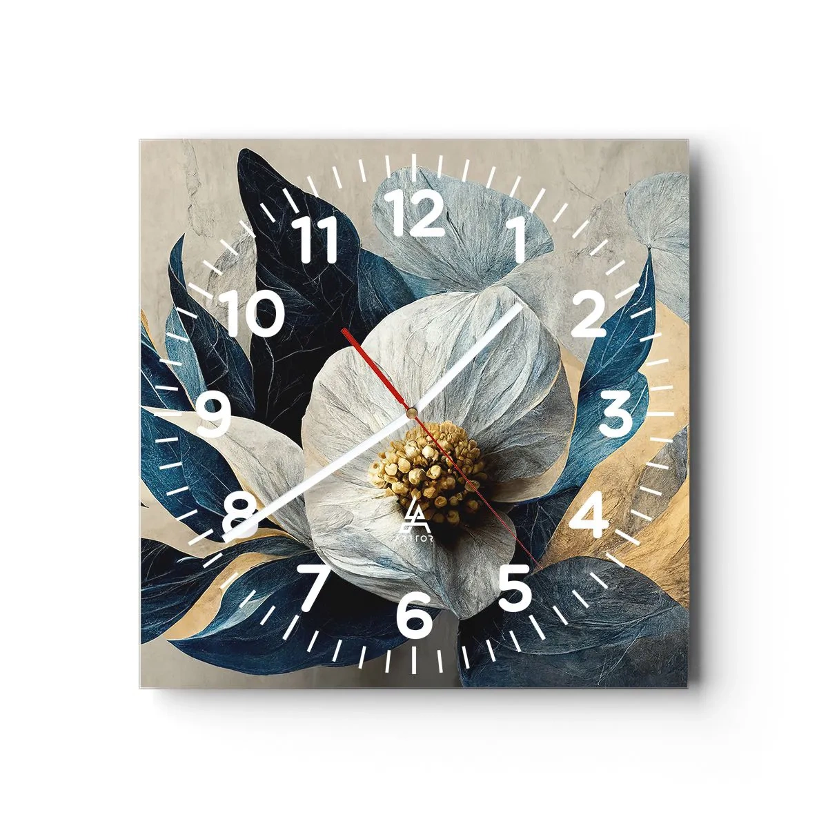 Reloj de pared - Reloj de vidrio - Con un corazón de oro - 40x40 cm