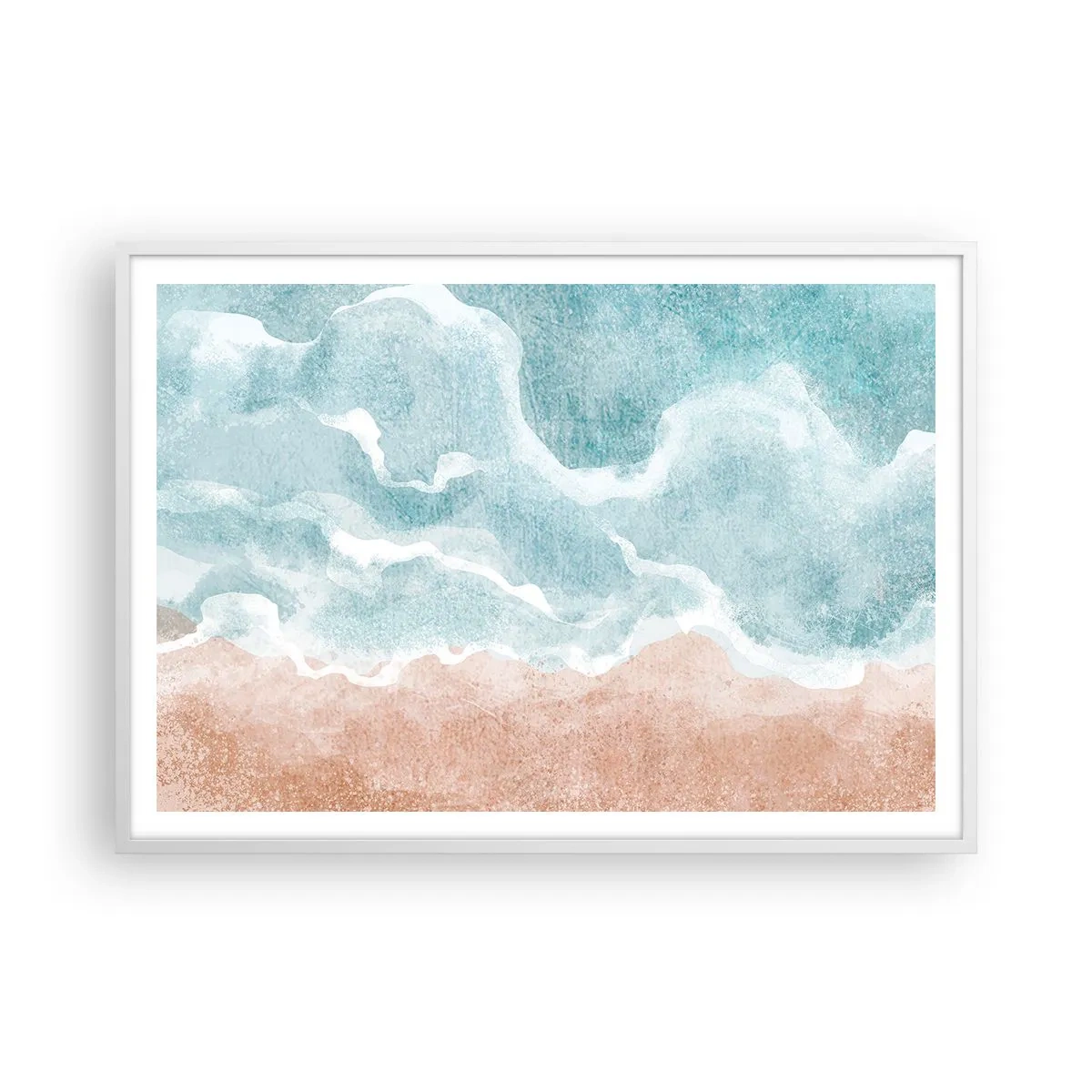 Póster en marco blanco - Abstracción de nubes - 100x70 cm