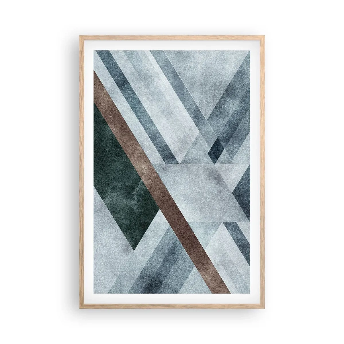 Póster en marco roble claro - Sofisticada elegancia de la geometría - 61x91 cm