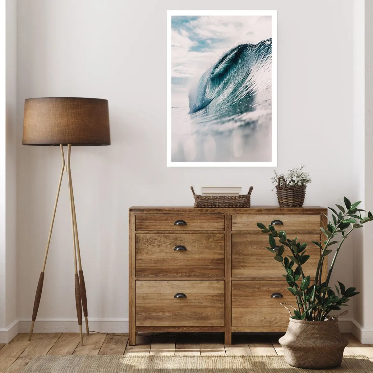 Póster - Una poderosa ola oceánica capturada en movimiento. - 50x70cm - La cima del océano - Decoración de pared moderna para salón y dormitorio ARTTOR