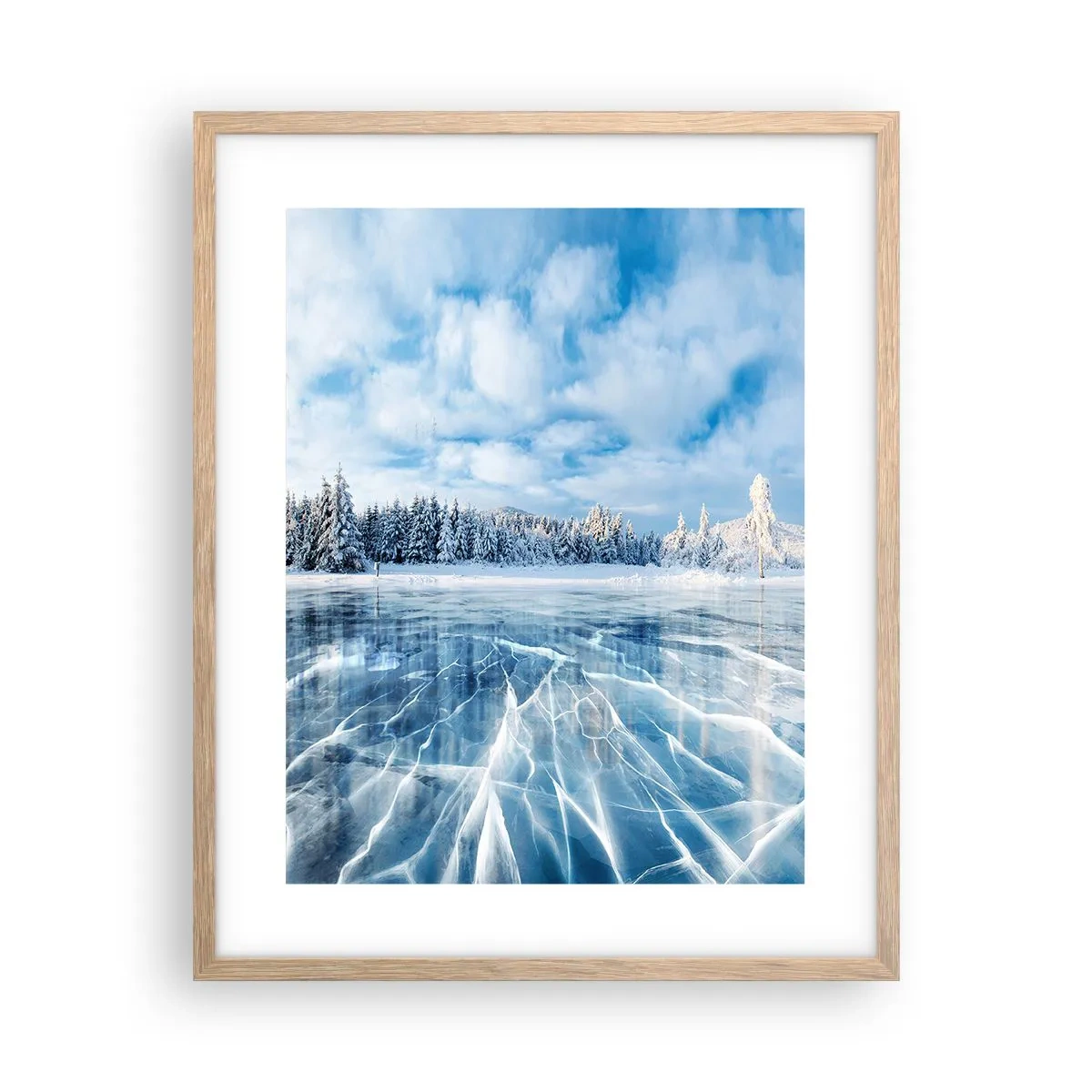 Póster en marco roble claro - Vista deslumbrante y cristalina - 40x50 cm