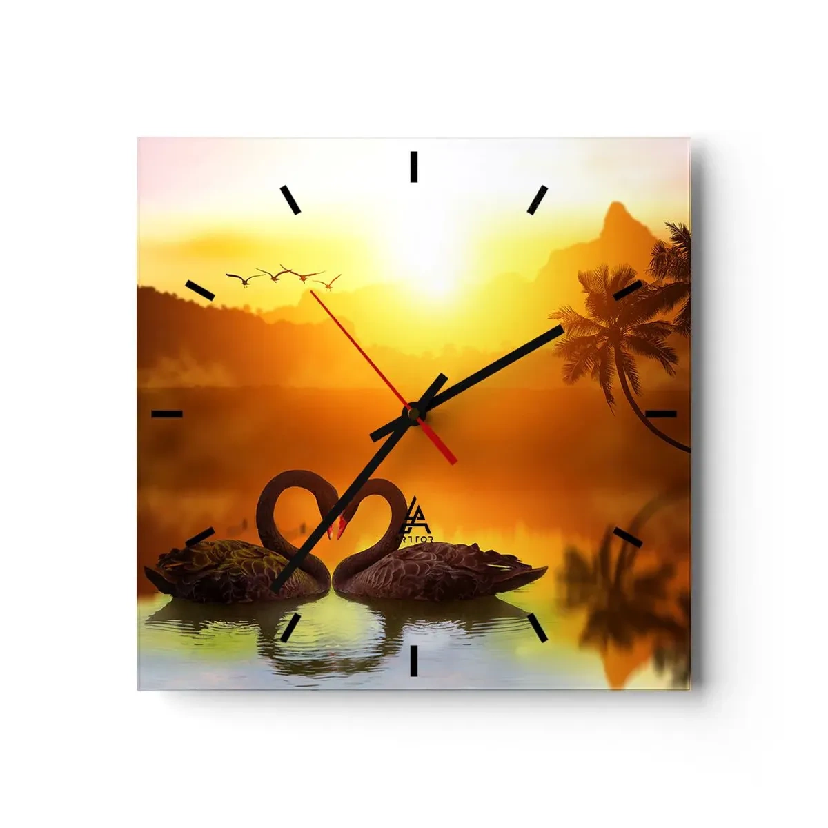 Reloj de pared - Reloj de vidrio - Todo a juego - 40x40 cm