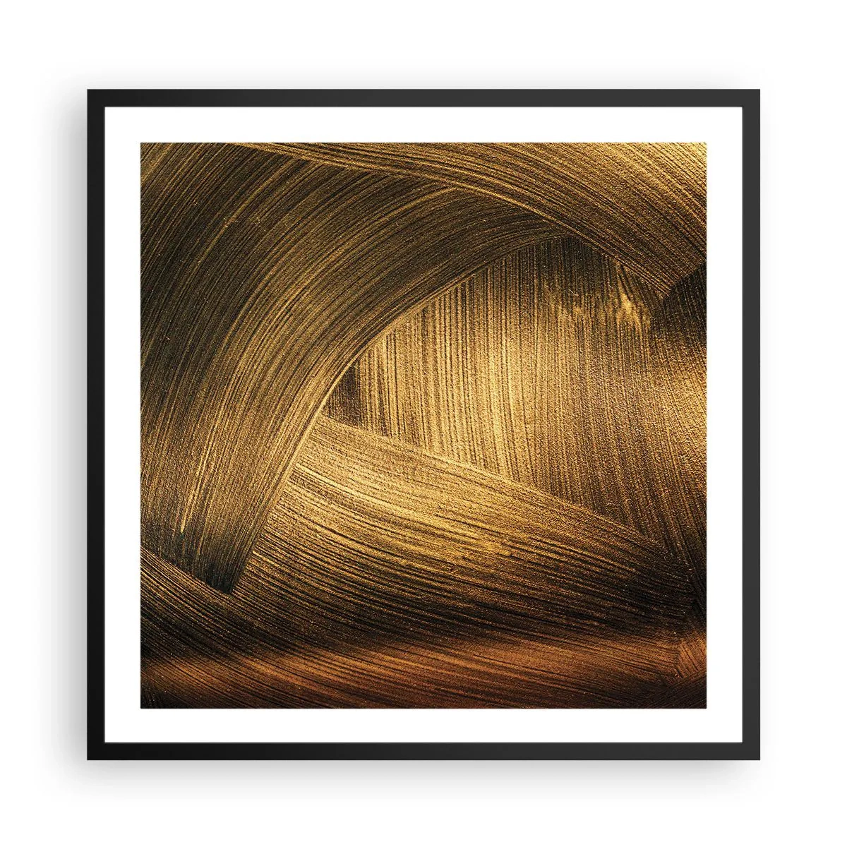 Póster en marco negro - En un laberinto de oro - 60x60 cm