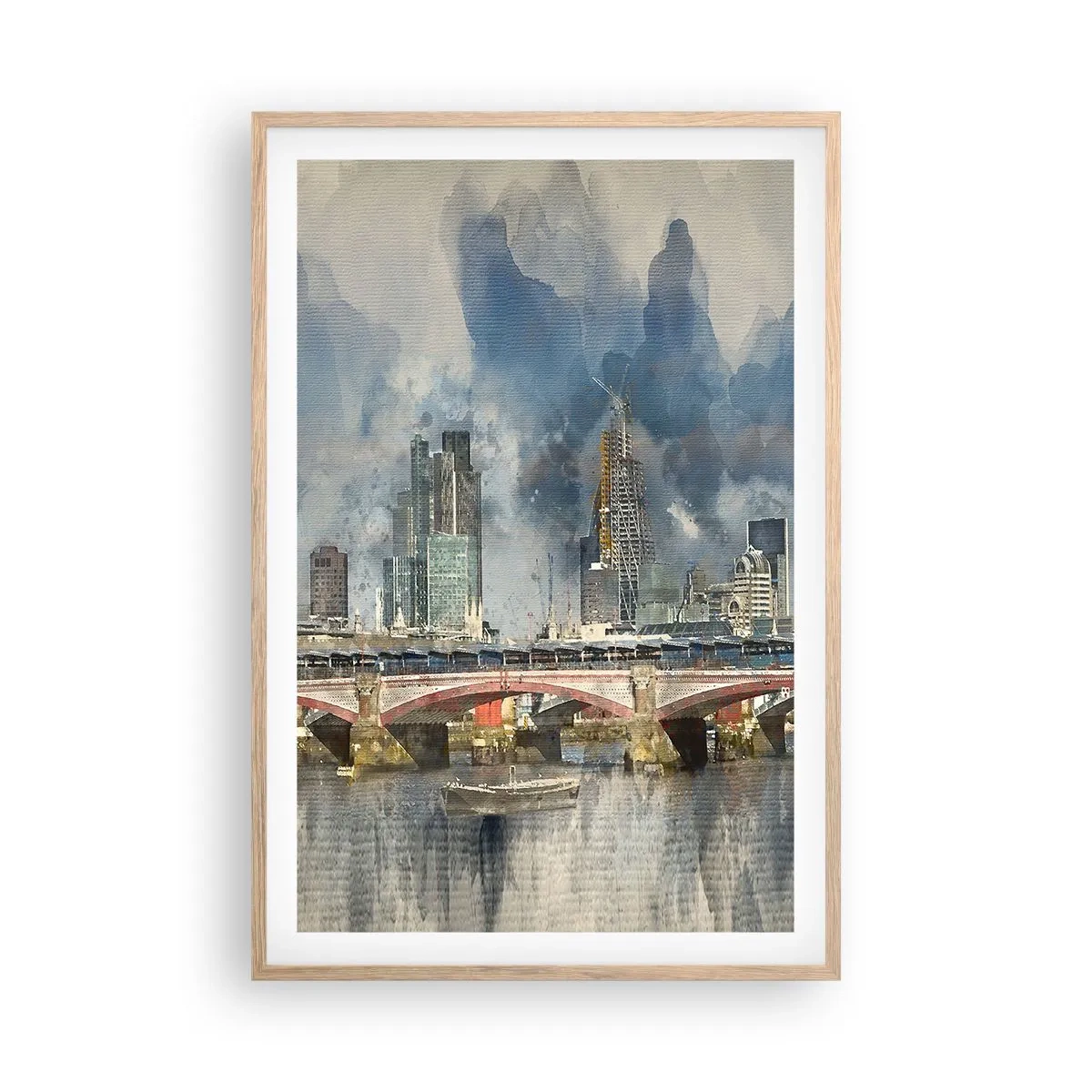 Póster en marco roble claro - Londres en todo su esplendor - 61x91 cm