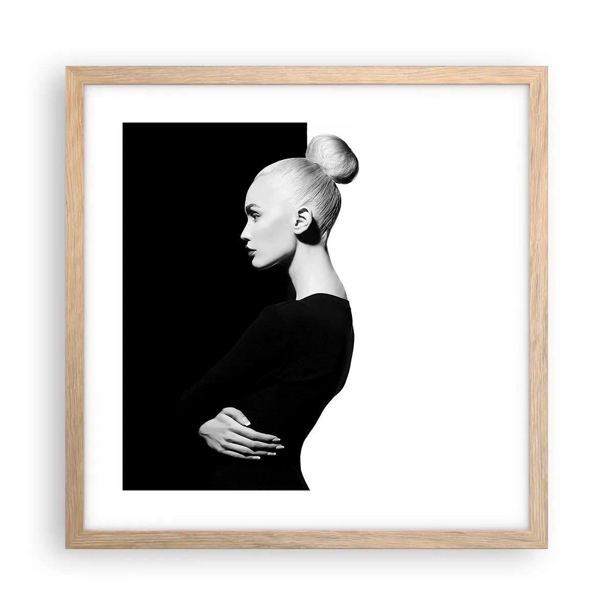 Póster en marco roble claro - Simplemente femenina - 40x40 cm