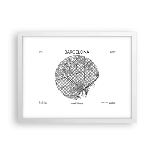 Póster en marco blanco - Anatomía de Barcelona - 40x30 cm