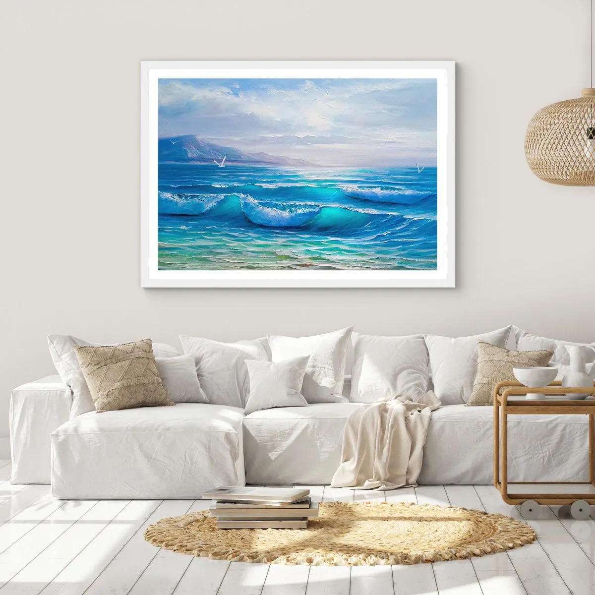 Póster en marco blanco - Trae consuelo - 91x61 cm