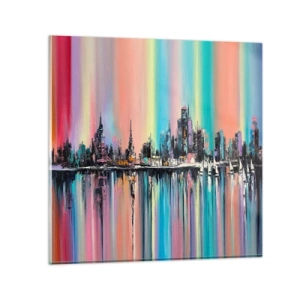 Cuadro sobre vidrio - Impresiones sobre Vidrio - Flota con la luz de la noche - 50x50 cm