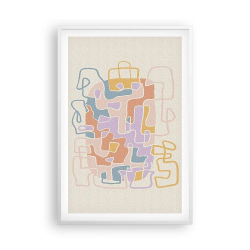 Póster en marco blanco - Laberinto - una alegre aventura - 61x91 cm