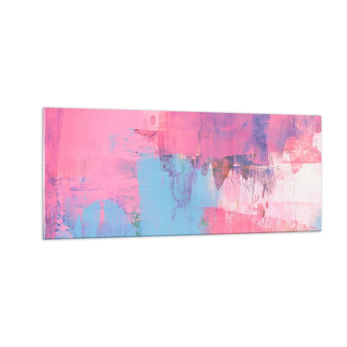 Cuadro sobre vidrio - Impresiones sobre Vidrio - Rosa, azul y una pizca de luz - 100x40 cm
