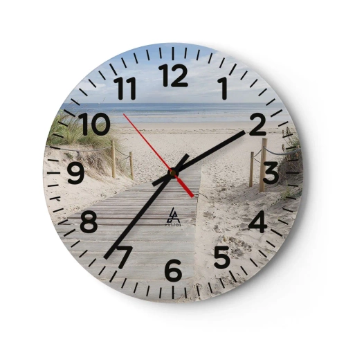 Reloj de pared - Reloj de vidrio - Hasta el horizonte - 40x40 cm