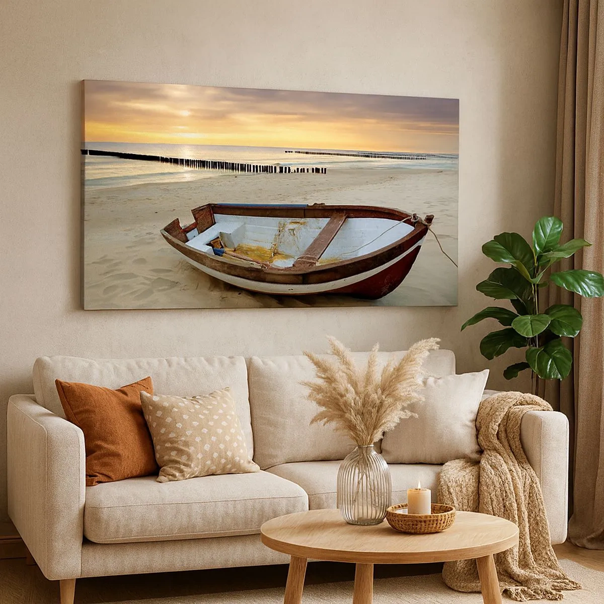 Cuadro sobre lienzo - Impresión de Imagen - No hay playas más bonitas - 100x40 cm