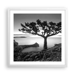 Póster en marco blanco - Calma hasta el horizonte - 50x50 cm