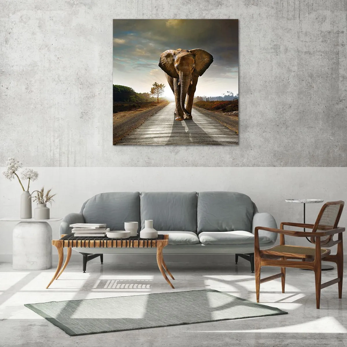 Cuadro sobre vidrio - Impresiones sobre Vidrio - Y para nada en un almacén de porcelana - 50x50 cm