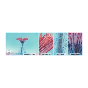 Muestra de fotomural autoadhesivo Deluxe Sticker - En un abrazo vigorizante - Abstracción, Flor, Pedazo - 100x30 cm