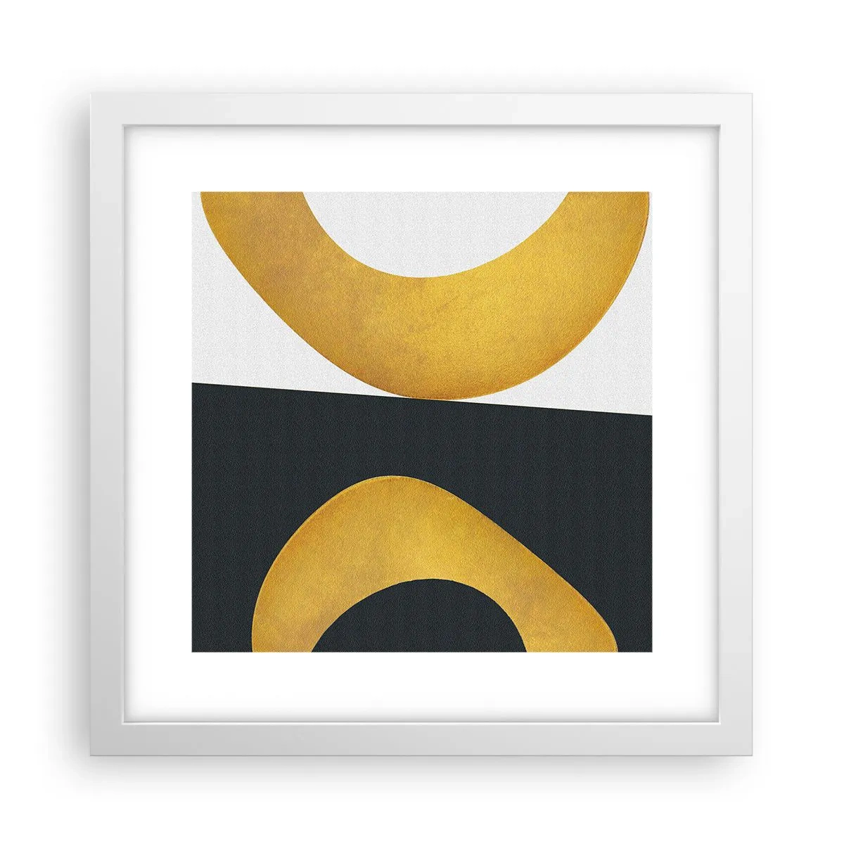 Póster en marco blanco - Blanco, negro, dorado - 30x30 cm