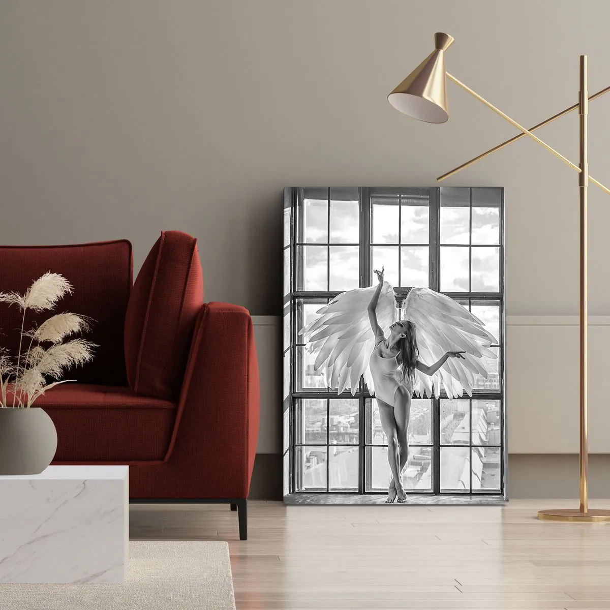 Cuadro sobre lienzo - Impresión de Imagen - ¿Ciudad de los ángeles? - 55x100 cm