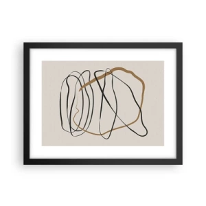 Póster en marco negro - Composición: danza lineal - 40x30 cm