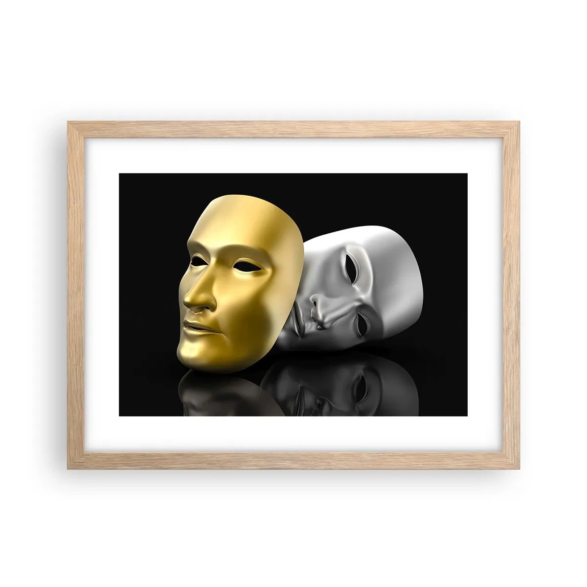 Póster en marco roble claro - La vida es un teatro - 40x30 cm