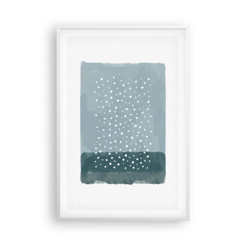 Póster en marco blanco - Creación sobre azul - 61x91 cm