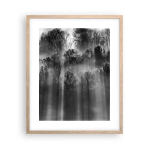 Póster en marco roble claro - En los flujos de luz - 40x50 cm