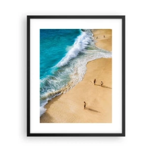 Póster en marco negro - Y luego el sol, la playa... - 40x50 cm