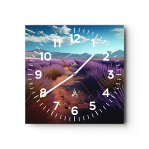 Reloj de pared - Reloj de vidrio - Campos fragantes - 30x30 cm