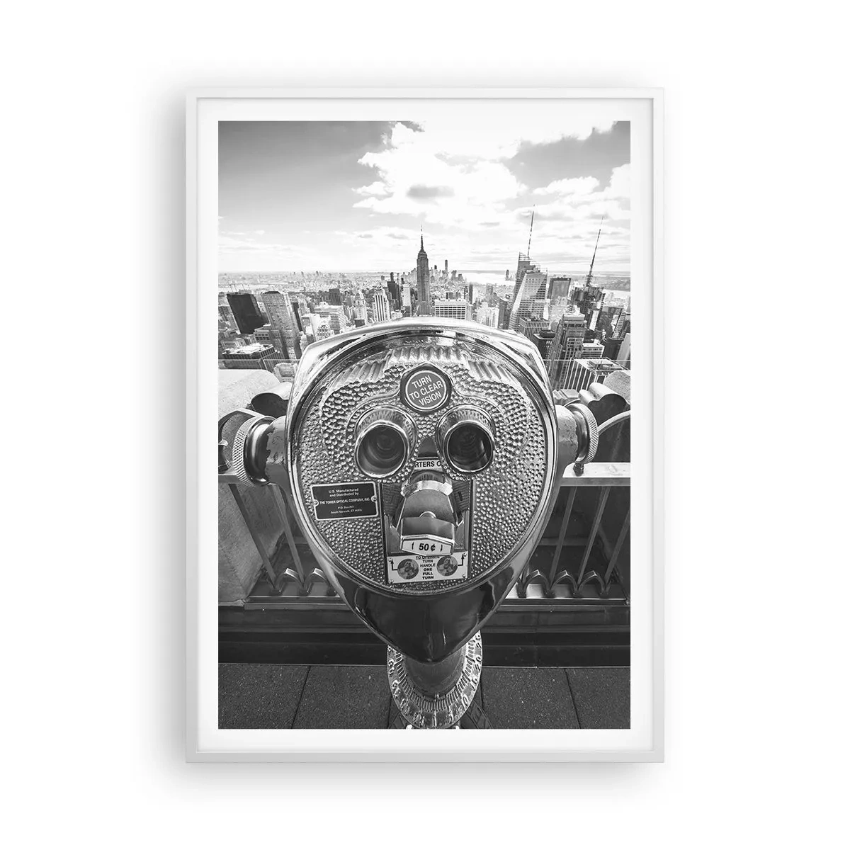 Póster en marco blanco - Sobre la ciudad - 70x100 cm