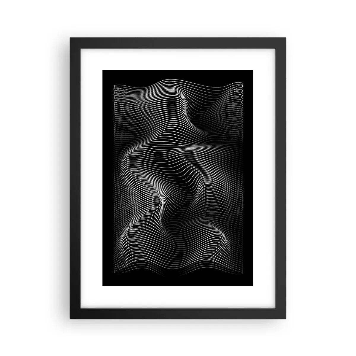 Póster en marco negro - La danza de la luz en el espacio - 30x40 cm
