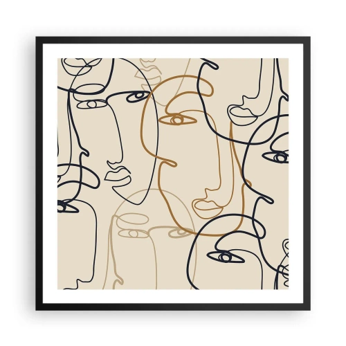 Póster en marco negro - Retrato multiplicado - 60x60 cm